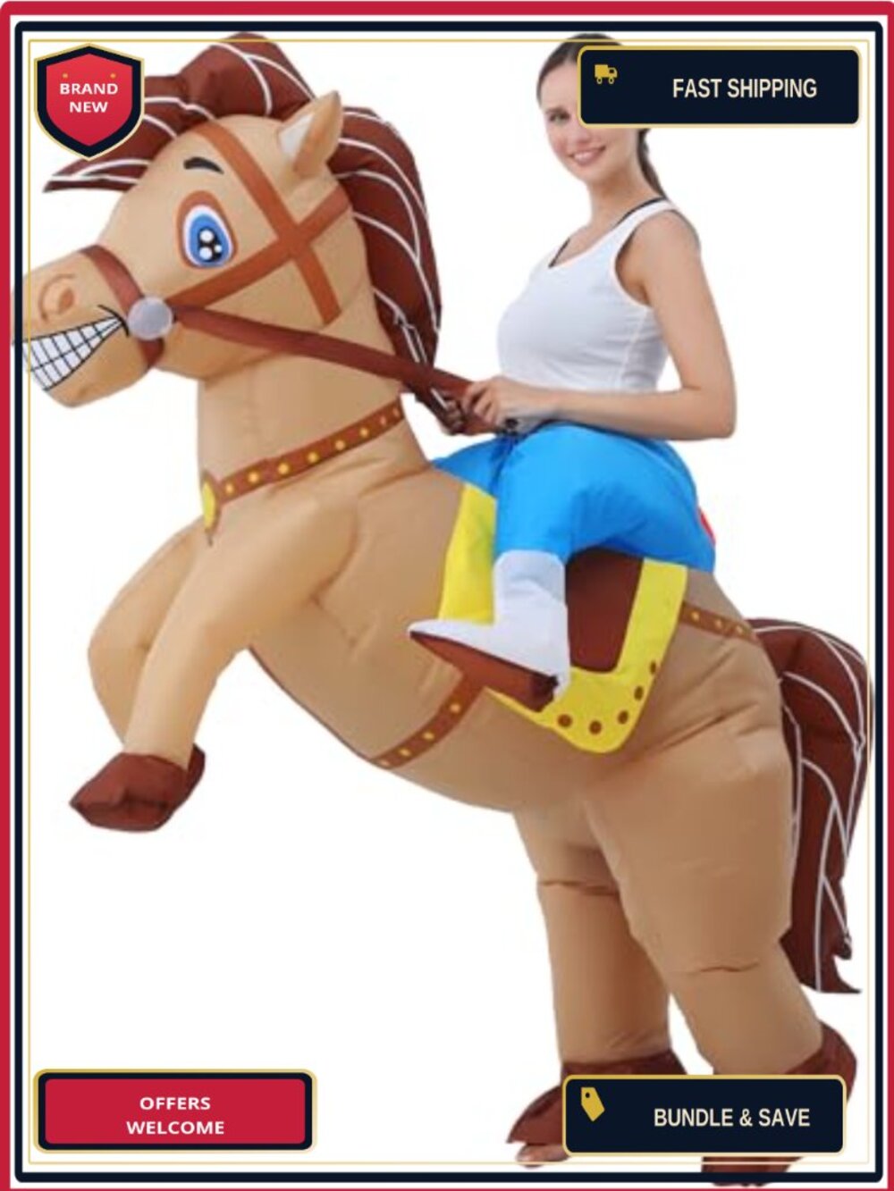 JOYBRO Inflatable Horse Costume Adult One Size Fits All Halloween
